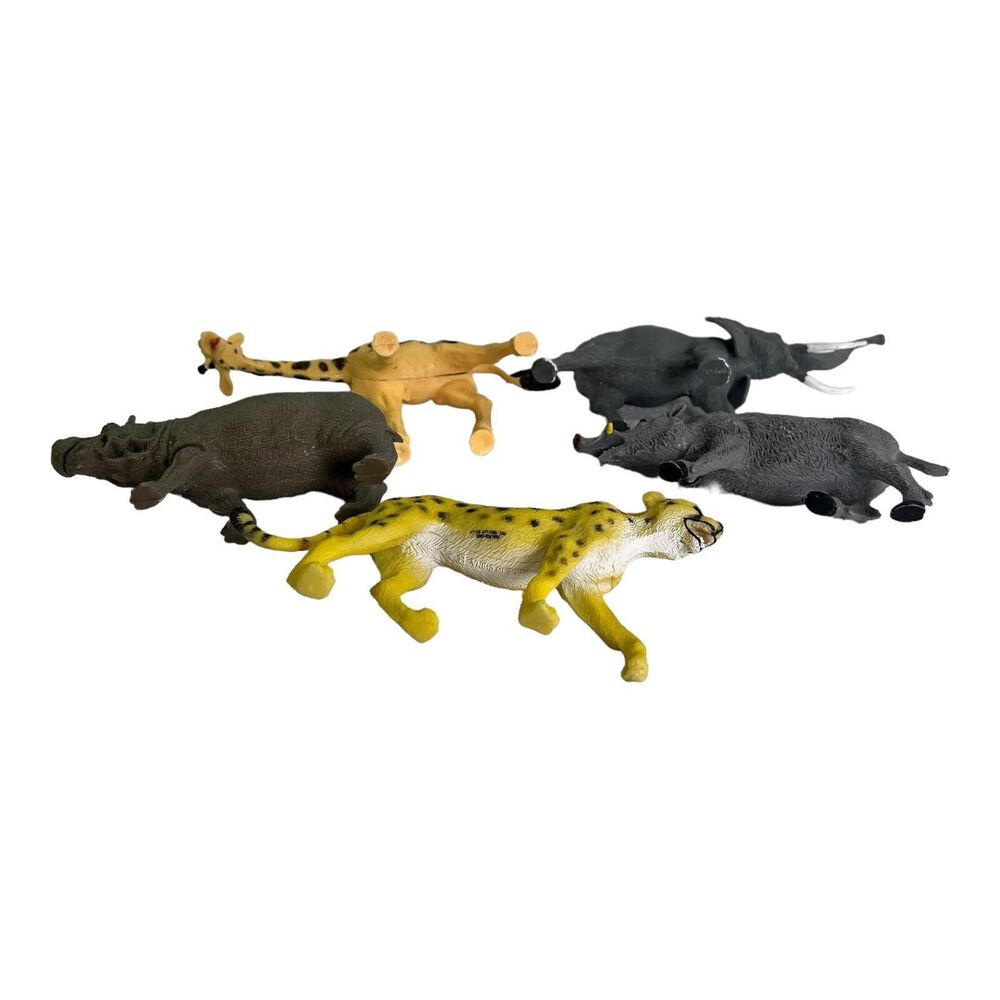 Lot of 5 African Safari Jungle Animals Hard Plastic Figures Toys Misc Brand 3-6” - Picture 10 of 11